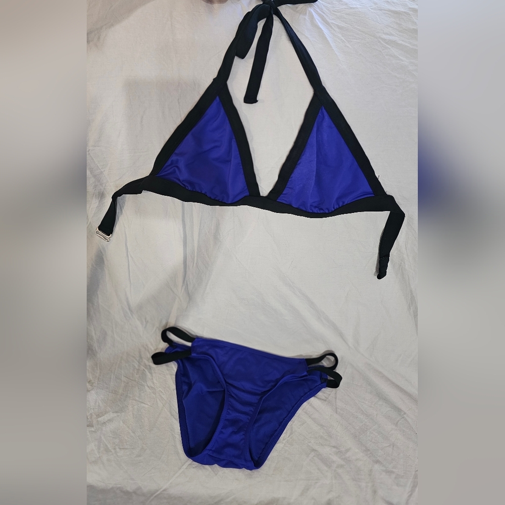 Mossimo Supply Co Blue and Black Bikini *SEE SIZING*